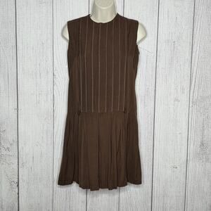 Vintage Handmade Brown Drop Waist Flapper Dress, XS/S